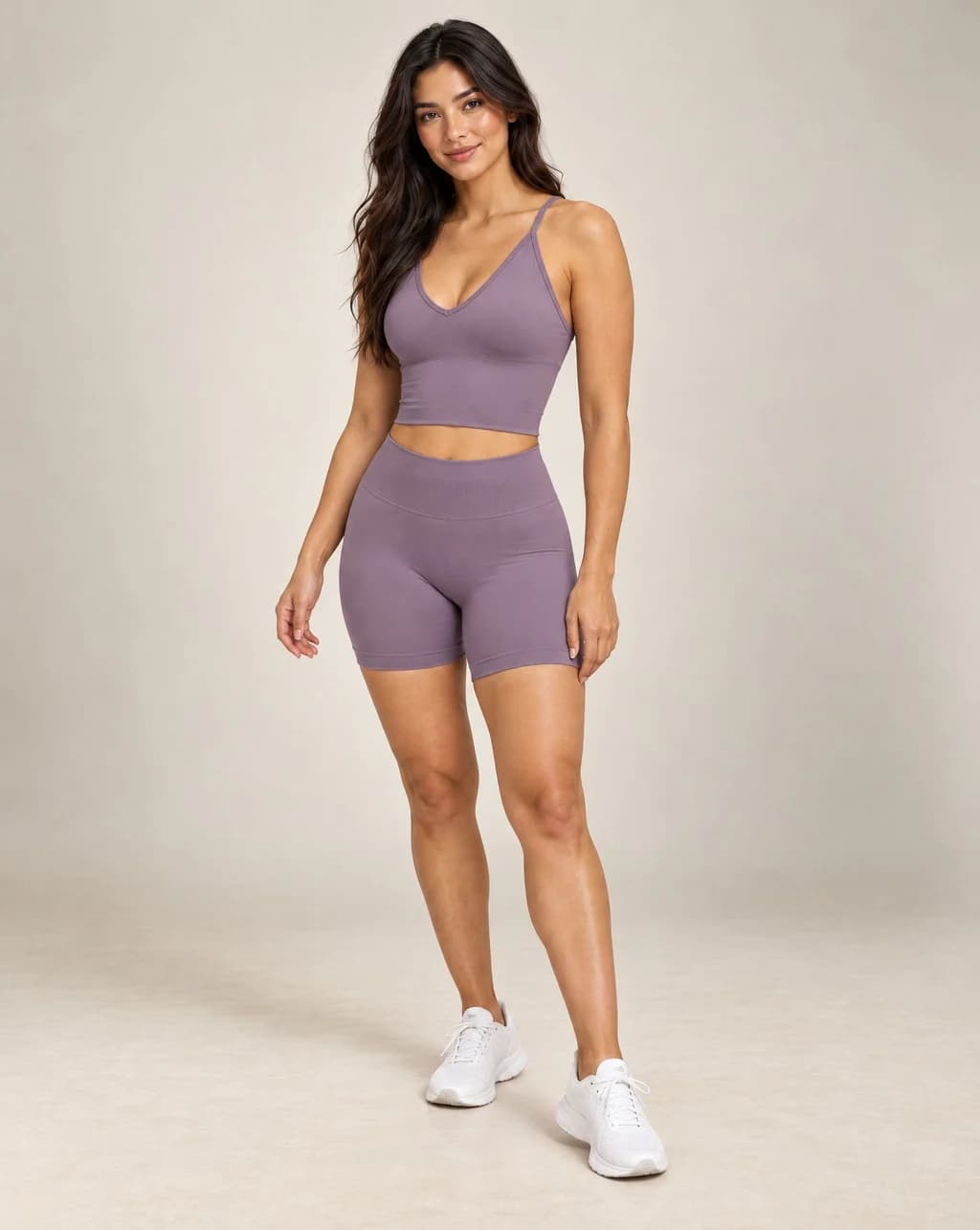 Aelyvra Solace - V-Neck Longline Yoga Sports Bra