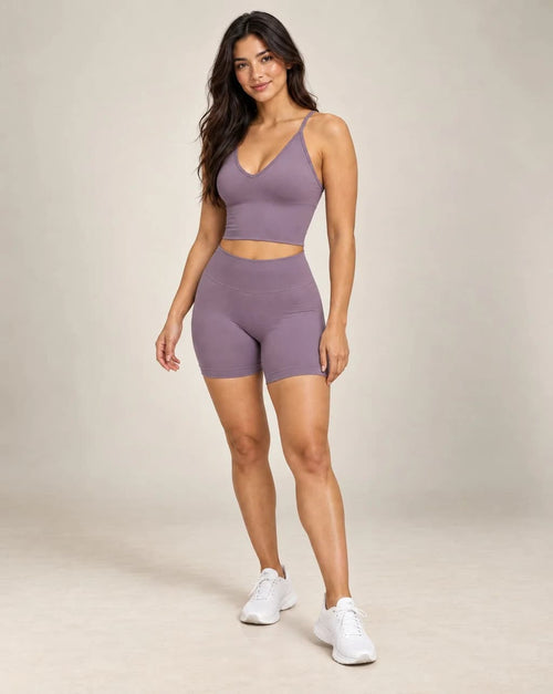 Aelyvra Solace - V-Neck Longline Yoga Sports Bra
