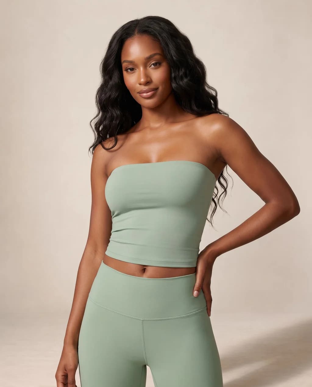 Nuvessa Veil - Strapless Fitted Yoga Tube Top