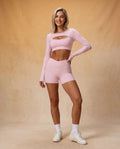 Bare Eclipse - Fitted Long-Sleeve Cutout Yoga Top
