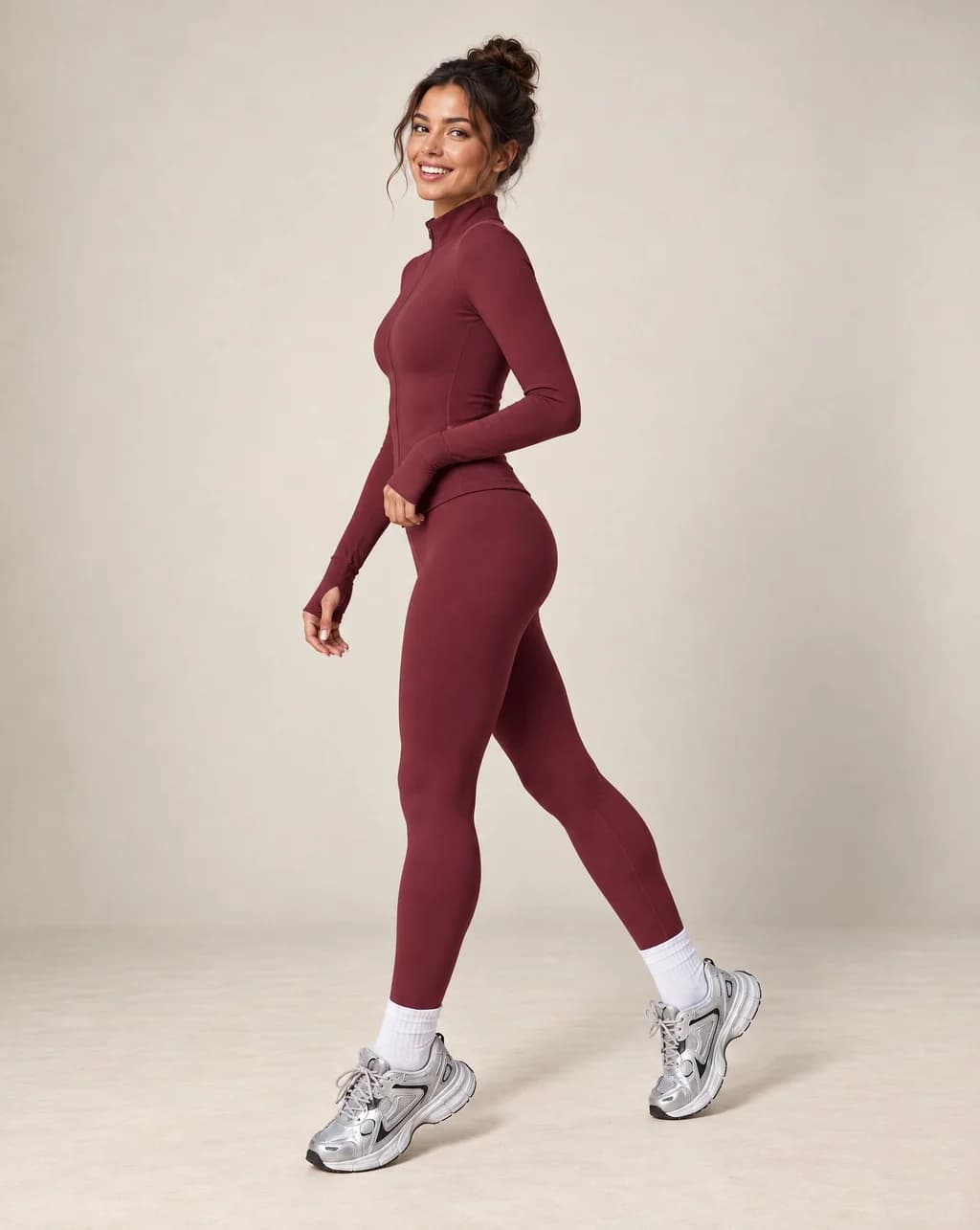 Aevrissa Line - Stand-Collar Fitted Zip-Up Yoga Jacket