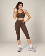 Soft Pace - Brushed Quick-Dry High-Waisted Knee-Length Yoga Leggings