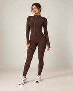 Elyvona Rise - Fitted Zip-Up Yoga Jacket with Thumbholes