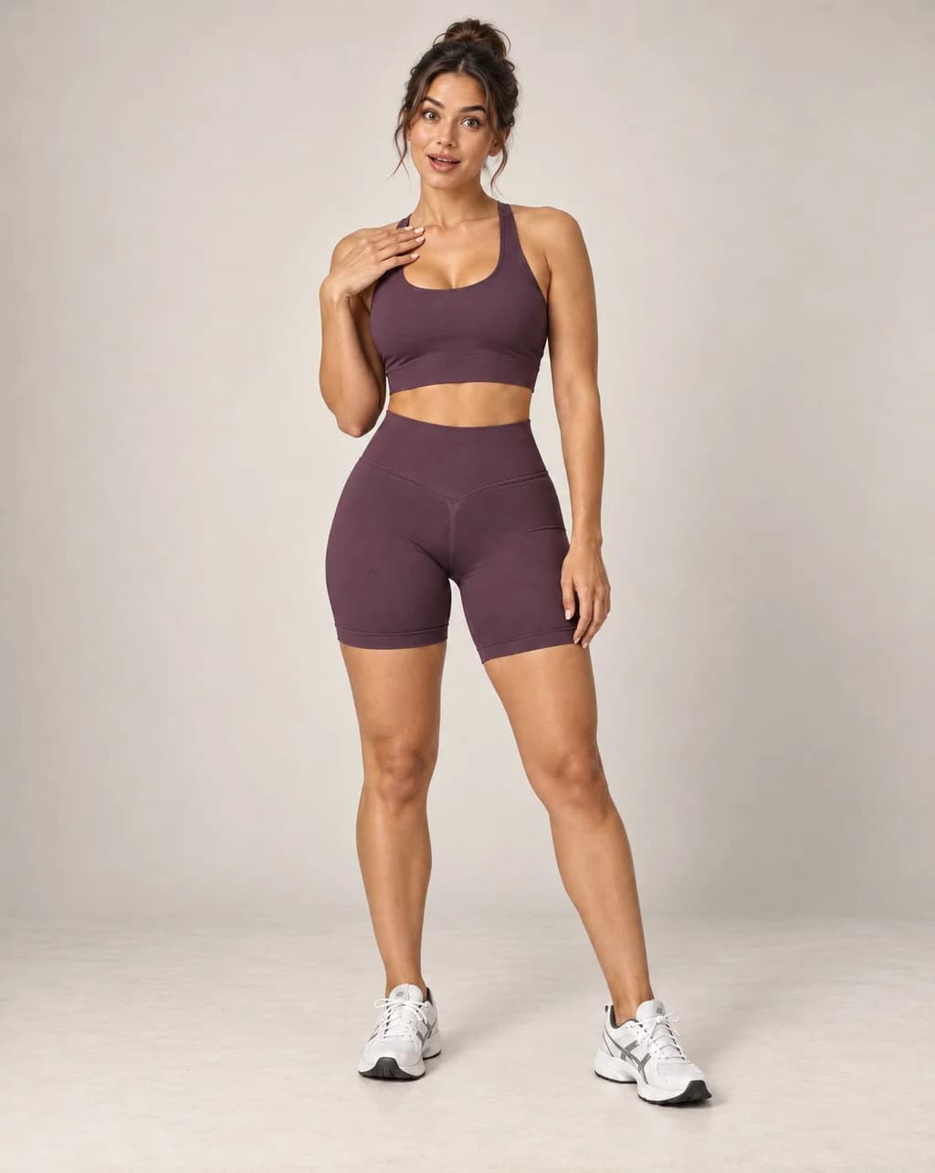 Seamless Sculpt - Contrast-Trim High-Waisted Fitted Yoga Shorts