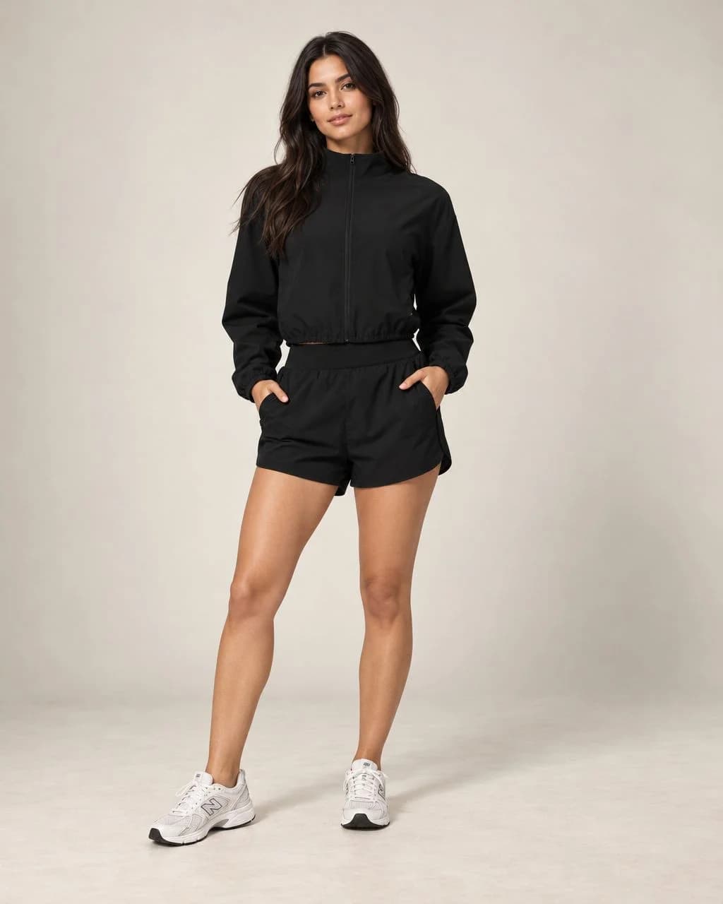 Voryssa Drift - Cropped Stand-Collar Zip-Up Sports Jacket