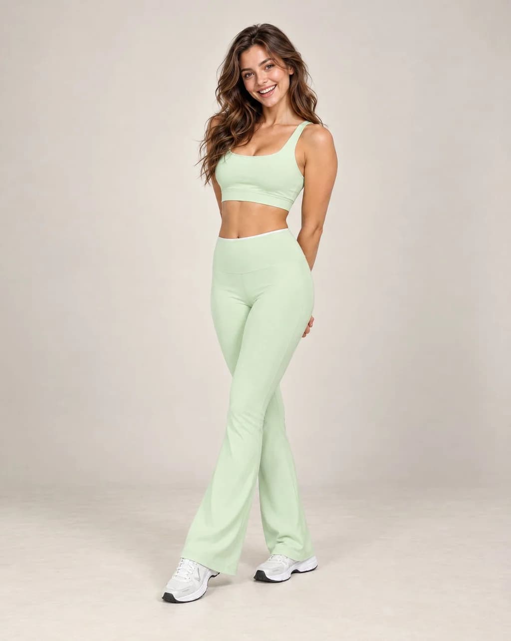 Prism Flare - Women's Colorblock High-Waisted Flared Active Pants
