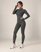 Elyvona Rise - Fitted Zip-Up Yoga Jacket with Thumbholes