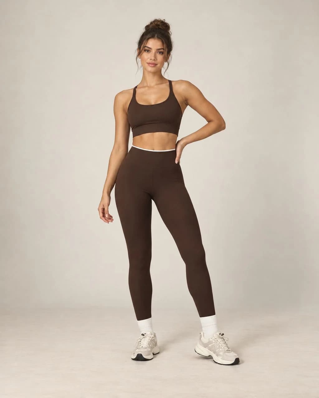 Contour Stride - Contrast-Trim High-Waisted Slim-Fit Workout Pants
