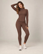 Soft Layer - Brushed Fitted Long-Sleeve Yoga Jacket with Zip Pockets
