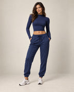 Swift Rise - Quick-Dry High-Neck Fitted Long-Sleeve Workout Top
