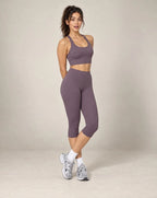 Soft Pace - Brushed Quick-Dry High-Waisted Knee-Length Yoga Leggings