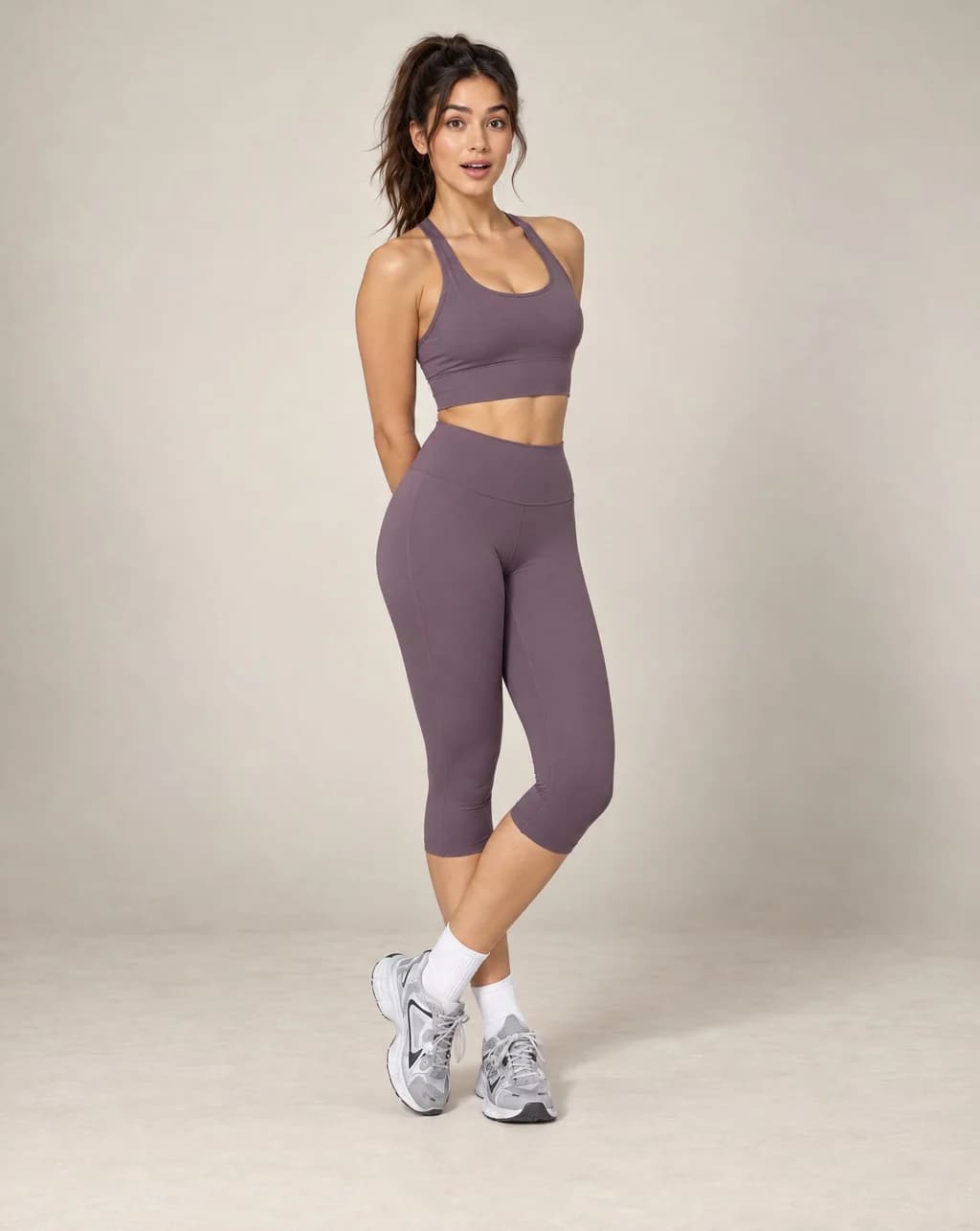 Soft Pace - Brushed Quick-Dry High-Waisted Knee-Length Yoga Leggings