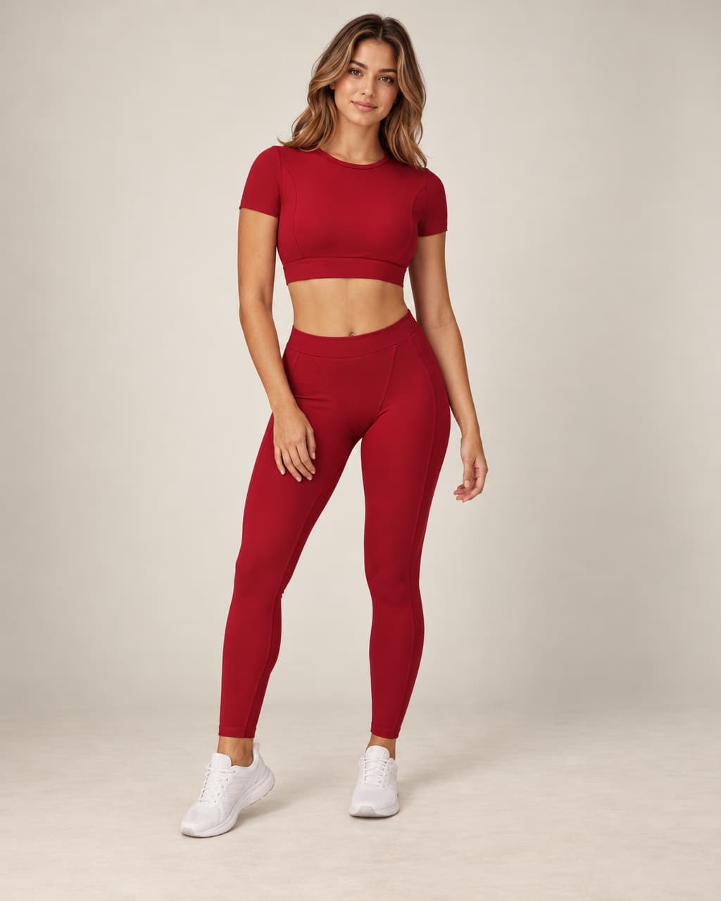 Bare Flow - Soft-Feel Round-Neck Fitted Short-Sleeve Yoga Top