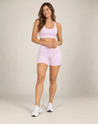 Soft Cross - Brushed Crossover-Waist Fitted Yoga Shorts