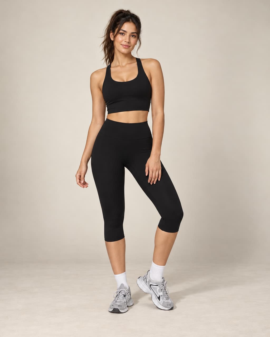 Soft Pace - Brushed Quick-Dry High-Waisted Knee-Length Yoga Leggings