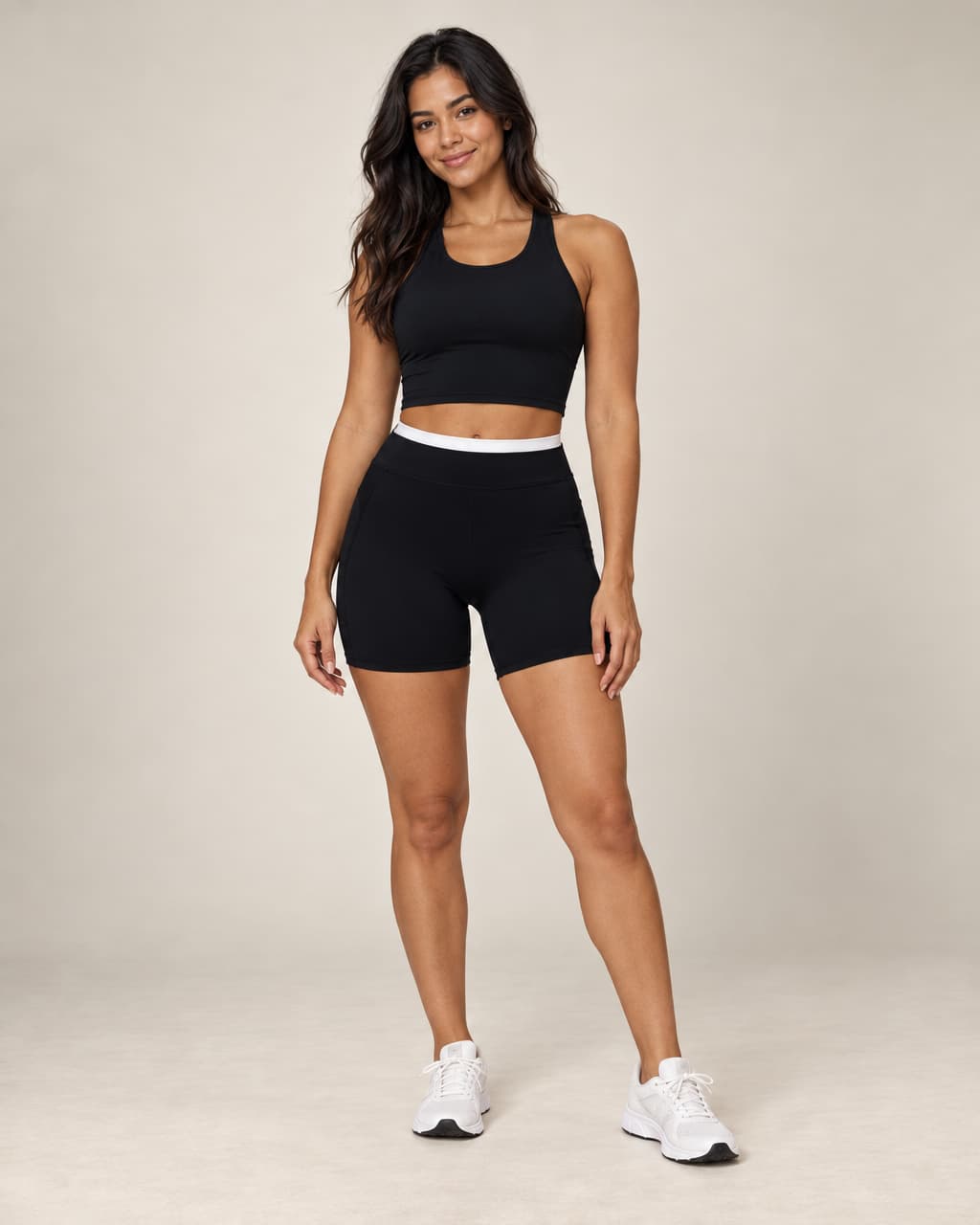 Bare Rib - Soft-Feel Ribbed Colorblock High-Waisted Yoga Shortsv