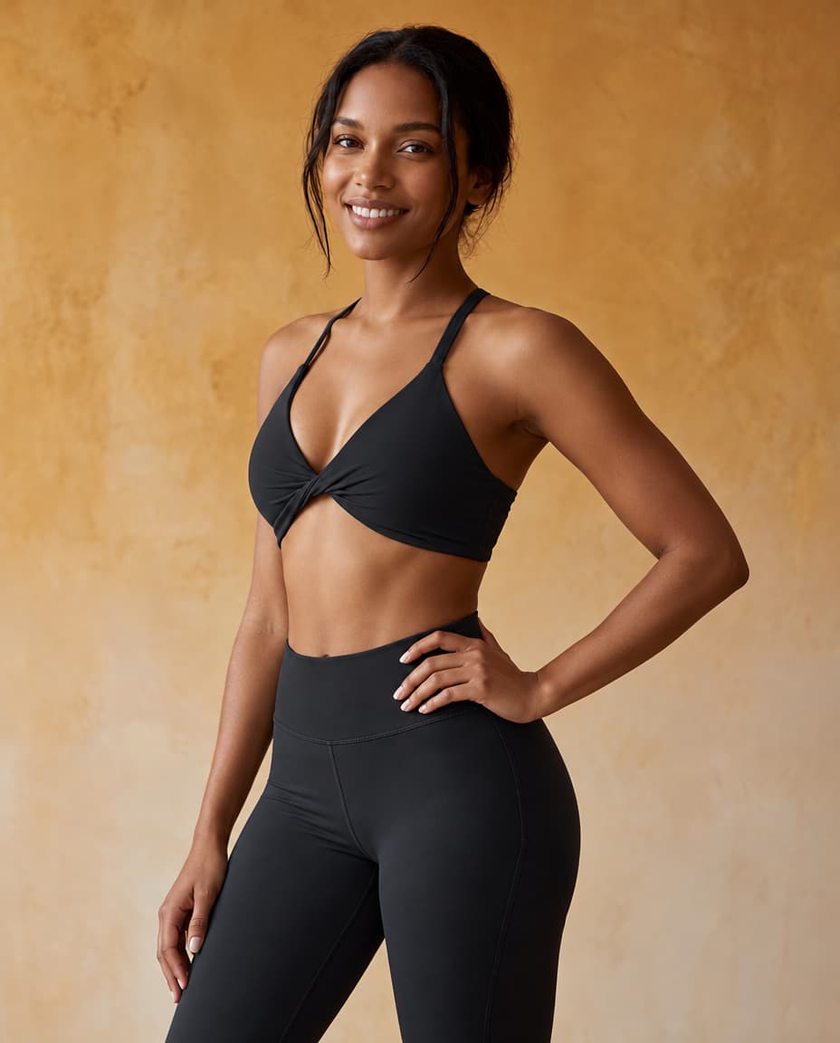 Elunara Knot - Twist-Front V-Neck Sports Bra