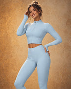 Orivelle Arc - Cropped Zip-Up Long Sleeve Yoga Jacket