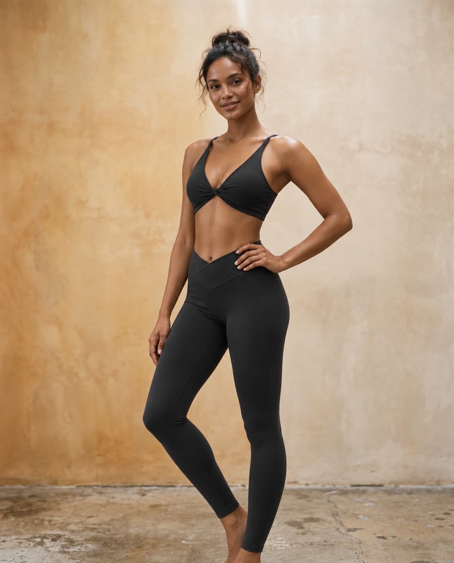 Talivra Muse - Twist-Front V-Neck Yoga Sports Bra