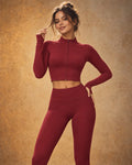 Orivelle Arc - Cropped Zip-Up Long Sleeve Yoga Jacket