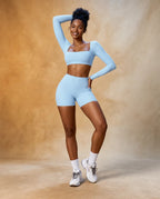Soft Sprint - Brushed High-Waisted Fitted Yoga & Running Shorts