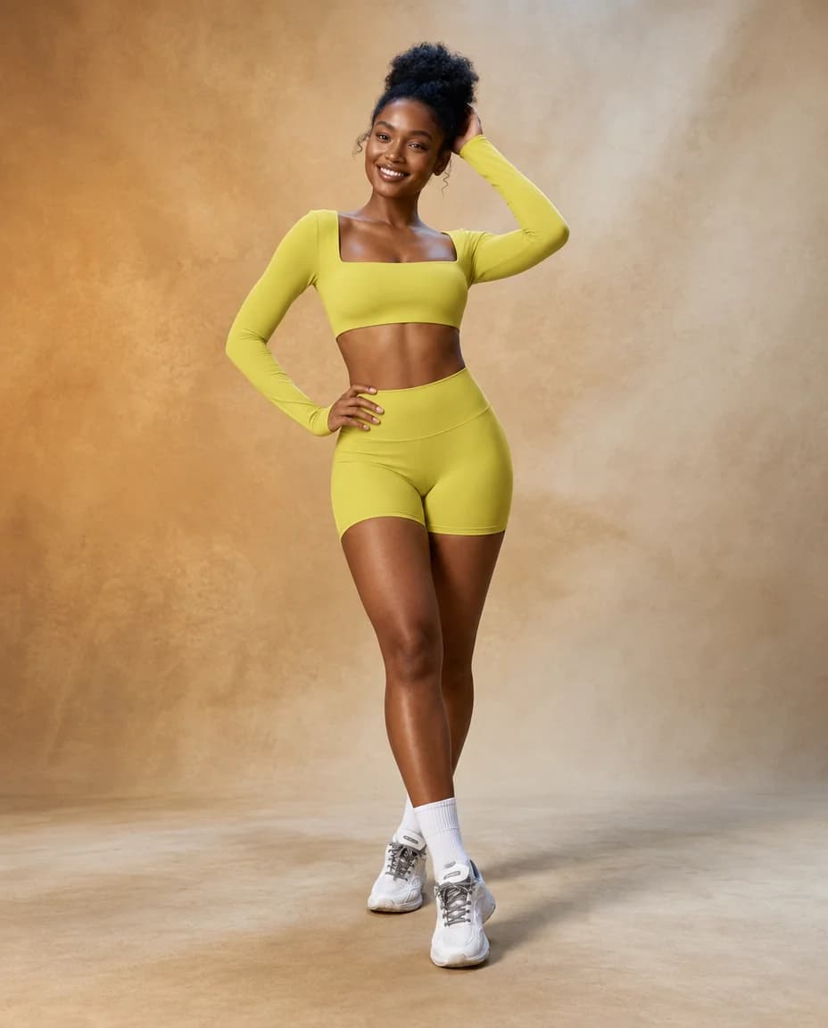 Soft Sprint - Brushed High-Waisted Fitted Yoga & Running Shorts