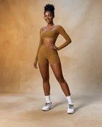 Soft Sprint - Brushed High-Waisted Fitted Yoga & Running Shorts