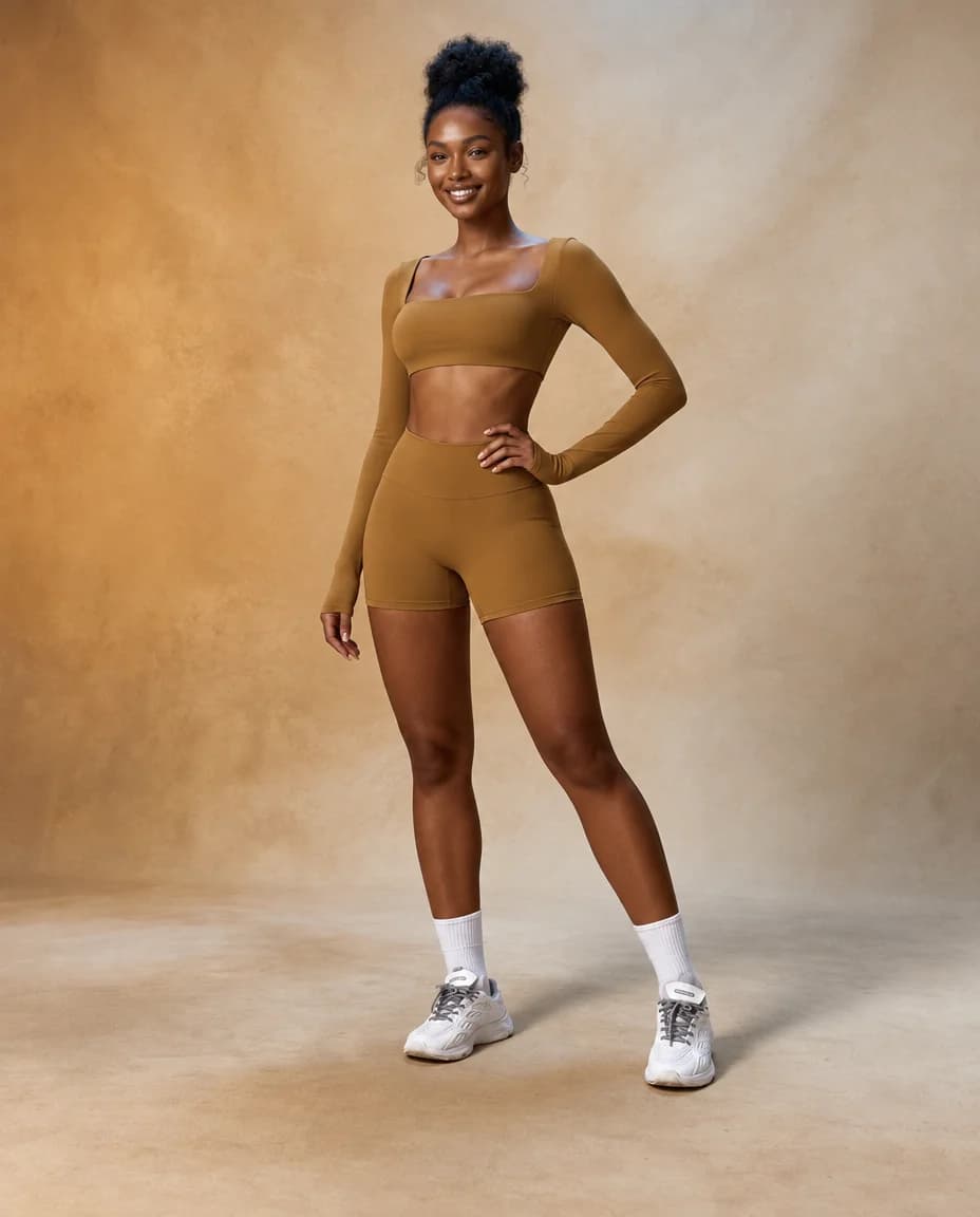 Soft Sprint - Brushed High-Waisted Fitted Yoga & Running Shorts