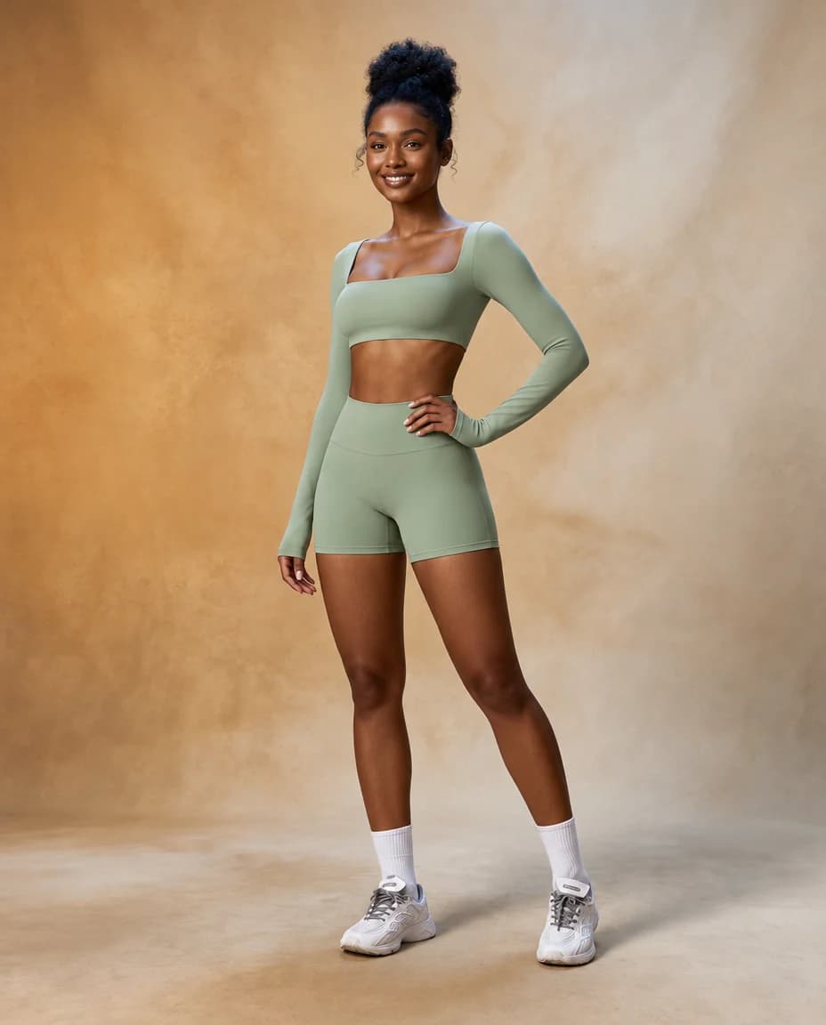 Soft Sprint - Brushed High-Waisted Fitted Yoga & Running Shorts