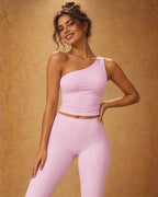 Slant Flow - Quick-Dry One-Shoulder Fitted Yoga Tank Top