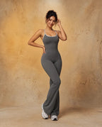 Studio Grace - Women's Solid-Color Open-Back Full-Length Yoga Jumpsuit