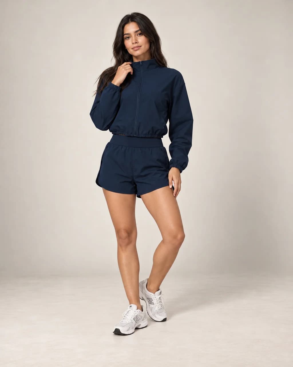 Voryssa Drift - Cropped Stand-Collar Zip-Up Sports Jacket