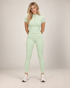 Zip Pace - Stand-Collar Fitted Short-Sleeve Workout Top