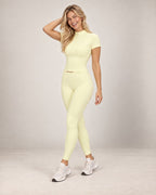 Zip Pace - Stand-Collar Fitted Short-Sleeve Workout Top
