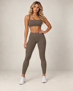 Ribbed Balance - Double-Strap Fitted Yoga Sports Bra