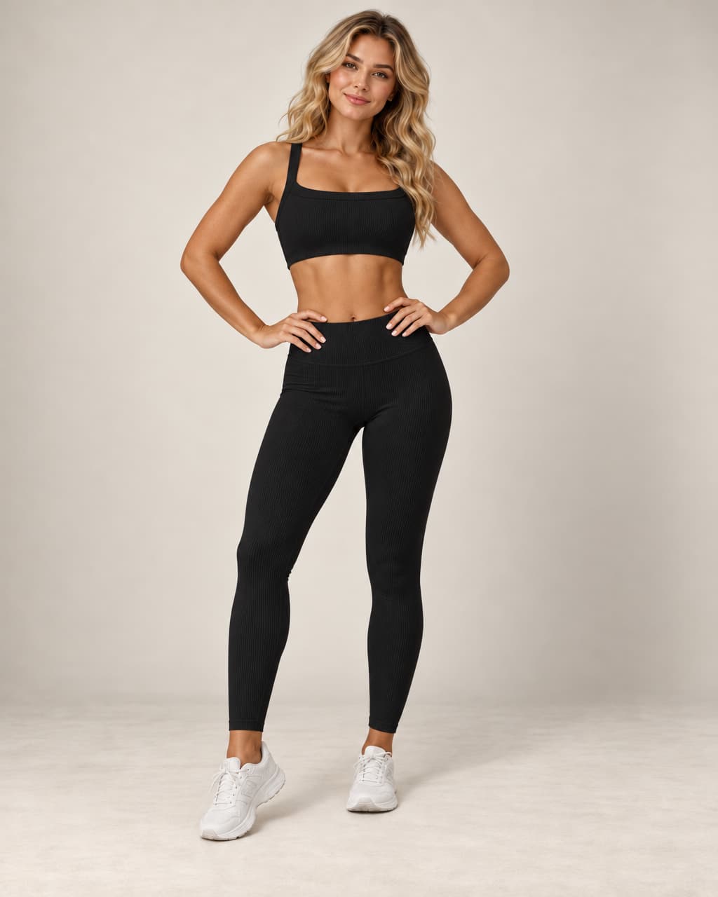 Ribbed Balance - Double-Strap Fitted Yoga Sports Bra