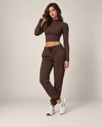 Swift Rise - Quick-Dry High-Neck Fitted Long-Sleeve Workout Top