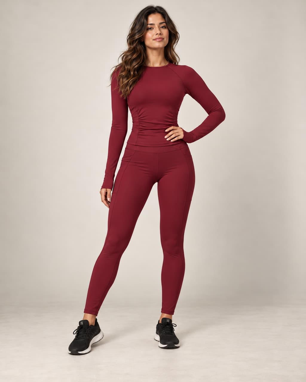 Core Motion - Fitted Long-Sleeve Tummy-Control Running Top